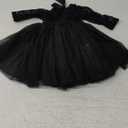 Topmaker Flower Girl Dress for Toddler Baby Girls, Lace Tulle Dress for Wedding, Birthday Party, Photoshoot, Special Occasion (12-24 Months, Black Short)