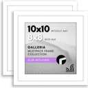 Americanflat 10x10 Picture Frame with Polished Plexiglass - Set of 2 - Use as 8x8 Frame with Mat or 10x10 Frame Without Mat - Galleria Collection - Gallery Frames for Tabletop and Wall Display - White