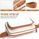 Fanny Packs for Women, Leather Fanny Pack Belt Bag for Women Men with 5 Zipper Pockets Adjustable Belts 4 Card Slots, White Fanny Pack Crossbody Fashion Waist Packs for Running Disney Hiking