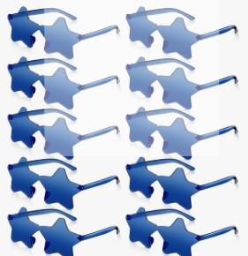 Cindeer 20 Pairs Rimless Star Shape Sunglasses Colorful Transparent Sunglasses Pentagram Glasses for Party