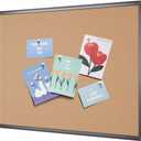 VIZ-PRO Cork Notice Board, 36 X 24 Inches, Cork Bulletin Board with Black Aluminium Frame