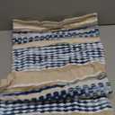 ANRODUO Pack of 2 Boho Decorative Throw Pillow Covers 18x18 Farmhouse Cushion Case Striped Chenille Pillow Cases Coastal Throw Pillows Accent Neutral Pillowcase for Sofa Couch Bed, Sky Blue Stripe