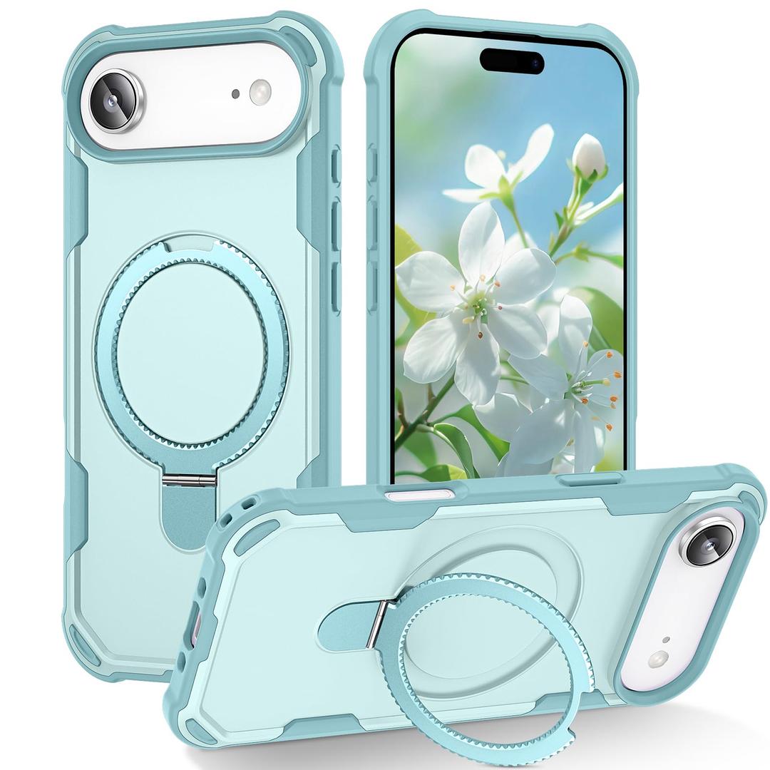 HIGLYCASE Compatible with iPhone 17 Air Case with Invisible Magnetic Kickstand [Compatible with MagSafe] [10-FT Military Drop Protection] Slim Hard Back Soft Edge Phone Cover 6.6 Inch, Blue