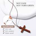 Wood Cross Necklace Bulk Natural Wood Cross Pendant for Bible Verse Party Favor Crucifix on Cord Christian Gift