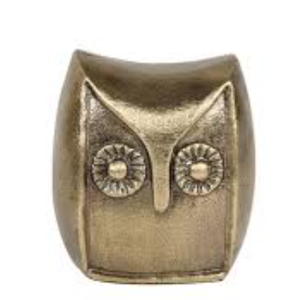 HD Designs Aluminum Owl - Gold, 4.5 in 