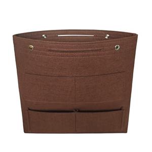 Vercord Extra Tall Felt Bag Organizer Vertical Height Design for Deep Tote and Backpack Bags Brown
