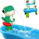 Dinosaur Battery Powered Water Table Pump Continuous Flow for Water Tables - Cordless, Rechargeable,No Damage Installation Outdoor Play Accessories for Kids (no Water Table Included) (Green)