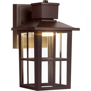 Brightever Outdoor Wall Light Fixture, LED Exterior Wall Lantern Waterproof, 10W 800LM High Brightness, 3000K/4000K/6500K Selectable Brown Patio Wall Lights for House 1 Pack