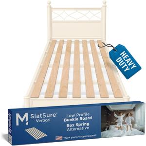 Meliusly SlatSure Twin Size Bunkie Board  Heavy Duty Vertical Bed Slats & Foldable Wooden Support Board for Sagging Mattress or Platform Bed Frame, Box Spring Alternative and Replacement