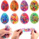 8 Pack Easter Eggs Stress Balls Fidget Toys, 8 Colors Squishy Squeeze Ball Toys, Easter Basket Stuffers Party Favors Gifts