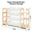 Toy Storage Organizer with 6 Shelves and 12 Bins, Toy Organizers and Storage Shelf with Bookshelf and Bookcase, Toys Box for Kids Room & Playroom & Bedroom & Nursery, 53.9"x31.5"x11"