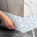 IVN Peel and Stick Wallpaper Border 4x196 Inch Blue Silver Crystal Mosaic Pattern Self Adhesive Decorative Wall Trim Accent Strip for Bedroom Kitchen Living Room Mirror Frame Bold Gothic Home Decor (Crystal Ice Diamond)