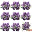 Lyrow 8 Pcs Peony Artificial Flowers Fake Silk Hydrangea Bouquet Elegant Peony Flowers for Wedding Decoration Faux Realistic Floral for Home Party Table Centerpieces Arrangement (Purple)