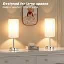 Fenmzee Touch Bedside Lamp - White, 3-Way Dimmable, USB A + C Charging, AC Outlet, 17.4inch Medium