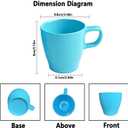 10 oz Coffee Cups Eco-Friendly, Shatter-Resistant Mug with Hanging Ears | Thickened Porcelain-Like Material | Suitable for Both Commercial and Home use(6-pack)(Blue)