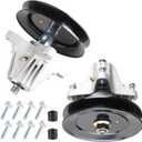 918-04822B 918-04822A 618-04822 Spindle Assembly Replace CubCadet Craftsman Troy Bilt Pony Bronco 42" Mower Deck & 30" Mini Rider Mower, with Pulley&Tapped Bolts&Zerk Fitting&6 Point Star, 2 Pack