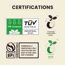 SUPERBIO 1.6 Gallon Handle Tie Compostable Food Scrap Bags For Counter Top Compost Bin, Small Compost Bags, 50 Count, 6 Liter, BPI & OK compost INDUSTRIAL Certified