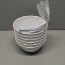 Melamine Plastic Beaded 6 inch Cereal Bowls, Basic White, 6pcs 24oz Unbreakable Durable, Dishwasher Safe, BPA Free, All purpose Soup, Salad Bowls, Everyday Meals