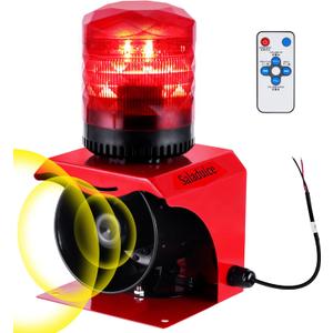 Industrial Sound and Light Alarm Emergency Warning Light Outdoor Alarm Horn Siren Safety Voice Strobe Flash 120dB Waterproof SF-513 (DC 12V~24V)