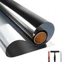 One Way Daytime Window Privacy Film See Out Not in, Window Tint for Home, Reflective Mirror Glass Windows Coverings Sun Heat UV Blocking, Black-Silver, 17.5" X 78.7"