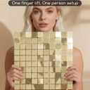 COKAOBE LiteGrid Series Shimmer Wall Backdrop - 48Pcs Light Gold
