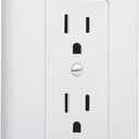 TayMac MW2500W Single-Gang Wallplate Non-Metallic Decorator Cover One Grounded Duplex, White Smooth(Pack of 5)