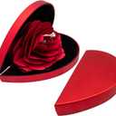 wonuu Engagement Ring Box,Ring Rose Box Surprise Jewelry Storage Holder for Woman as Proposal Engagement Wedding Ring Jewelry Gift ect. (Heart Shaped-Red)