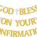 God Bless On Your Confirmation Banner - Baptism Baby Shower Decor, On Your Confirmation Decorations, Religious Christening Baby Shower Birthday Party Decorations