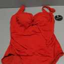 One Piece Lace Up Swimsuit for Women Tummy Control Slimming Bathing Suits Cut Out Push Up Swimwear (Large, Red)