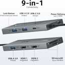 Acer USB C Docking Station Dual Monitor with 2 HDMI, 9-in-1 Laptop Docking Station with 4K@60Hz HDMI, USB A&C 3.0, SD/Micro SD, 100W PD, USB C Dock with Long Cable (4 FT)
