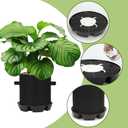 4Pack Self-Watering Pots Elevated Plant Saucers, Auto Plant Irrigation System Watering Devices with 5 Gallons Fabric Pot Base Grow Bags, Water Catcher Tray Accessories for Greenhouse GrowTent