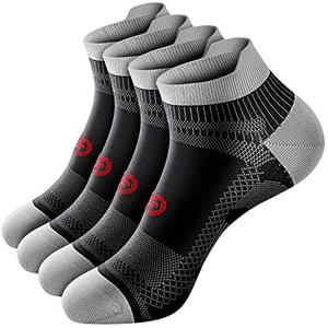 PAPLUS Compression Socks for Men & Women, Low Cut Ankle Running Socks with Arch Support, Plantar Fasciitis Relief for Walking, Cycling, Golf, Travel, Nurses, 2 Pairs, L/XL
