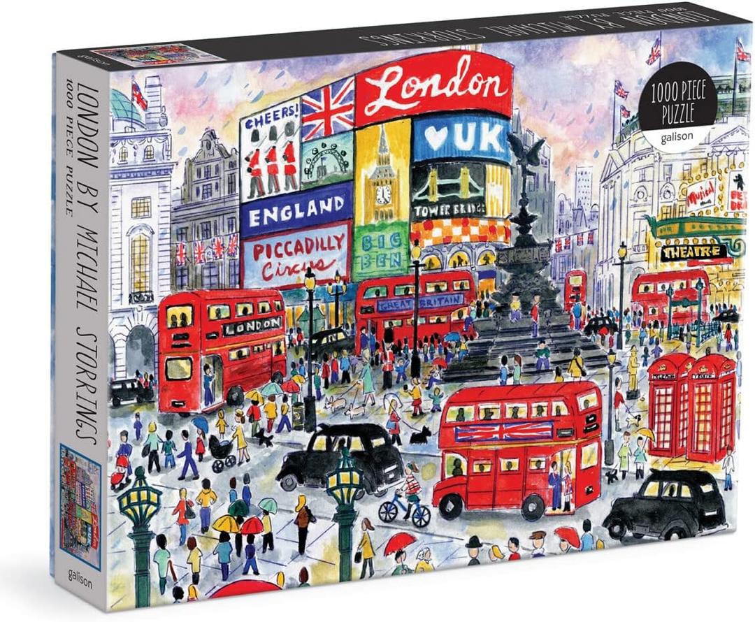 Galison Michael Storrings 1000 Piece London Jigsaw Puzzle for Adults  Illustrated Art Jigsaw Puzzle with Scene from The Streets of London  Fun Indoor Activity, Multicolor