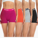 wirarpa Women's Cotton Boxer Briefs Underwear Boy Shorts 3" Inseam 4 Pack Medium, Black/Heather Grey/Orange/Red