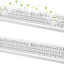 Landhoow 2 Pack 24 Inch Baseboard Register Diffuser, Vent Covers for Home Floor Wall Baseboard Vent Covers Supply Floor Register Diffuser, White