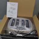 4 Slice Toaster Roter Mond Retro Stainless Steel with Bagel Defrost Cancel Function, 6 Browning Settings, Extre Wide Slot and Removable Crumb Tray, Cream, ST033