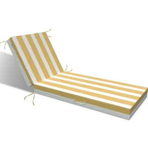 L'AGRATY Outdoor Lounge Chaise Cushion: 72x21x3 Inch Waterproof Lounge Chair Cushion for Outdoor Furniture with Fade Resistant Removable Cover - Patio Cushions for Pool Lawn Deck (Khaki White 1Pack)