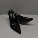 Slingback Heels for Women Pointed Toe Stiletto High Heels Stretch Slip on Backless Patent Leather Fashion Comfortable Dress Pumps Shoes (5.5, Black)