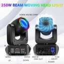 250W Stage Lights LED Moving Head DJ Lights 13 Gobos 8 Colors 15 Channels Disco Spotlights DMX512 with Sound Activated for Wedding Birthday Halloween Christmas Party Stage Strobe Lighting