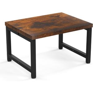 Flottian 9" Wooden Step Stools for Adults Kids,15.4" Extra Wide Heavy Duty Step Stool Holds Up to 300 lbs,Bed Step Stool for High Beds,Stools for Bedroom,Kitchen,SUV ect, Easy Assemble, Rustic Brown