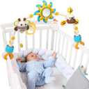 Caterbee Baby Bjorn Bouncer bar Toy, Pram Toy with Activity Travel Arch Bassinet Toys for Toddlers (Blue)