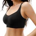 2 x Womens Seamless Wireless Bras Supportive Push Up Bralettes (Black, S)