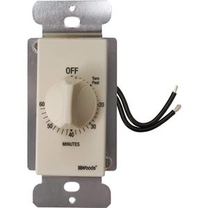 Woods 59718 In-Wall 60 Minute Spring Wound Timer; Light Almond