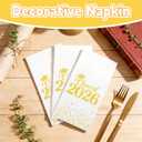 Graduation Napkins Class Of 2026, Disposable Congrats Grad Paper Guest Hand Towels For College High School Grad Class Congrats Celebration For Dinner And Cocktail Party Decorations (100 Count, Gold)
