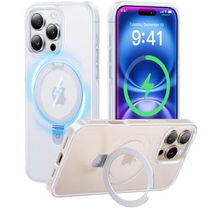 CASEKOO Designed for iPhone 16 Pro Max Case with Magnetic Invisible Stand [Military Drop Protection] [Compatible with MagSafe] Shockproof Slim Translucent Matte Promax Case 6.9 Inch, Translucent White