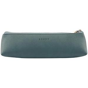 Doraking pen Case Cosmetic Makeup bag, stationery pouch PU Leather Small Pencil Pouch Students Zipper Bag for Pens, Pencils, Markers (Dark Green)