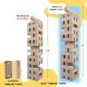 GOTHINK Giant Tumbling Tower Game, Super Large 51pcs Wooden Blocks Stacking Game, Stacking to Over 6 Feet, Jumbo Timber Blocks with Carry Bag, Jumbo Outdoor Indoor Game Toy Gift for Kids and Adults