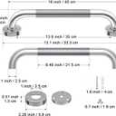 16 Inch Anti-Slip Shower Grab Bar, iMomwee Chrome Stainless Steel Bathroom Grab Bar Handle with Textured Grip, Shower Balance Bar, Safety Hand Rail Support, Handicap Elderly Senior Assist Bath Handle