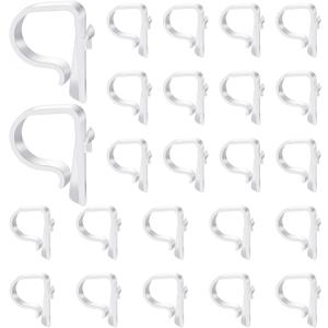 Yookeer 24 Pieces Church Pew Clips Heavy Duty Plastic Hook Chair Wedding Ceremony Decoration Hangers Table Clips Holders for Banister Garland Wreaths Railing Bow Aisle Flowers Lights