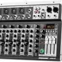 6 Channel Audio Interface Sound Board Mixing Console 16-Bit DSP DJ Mixer Audio Reverb Effect +48V Phantom Bluetooth Studio Audio Mixer For Karaoke Studio Streaming Recording